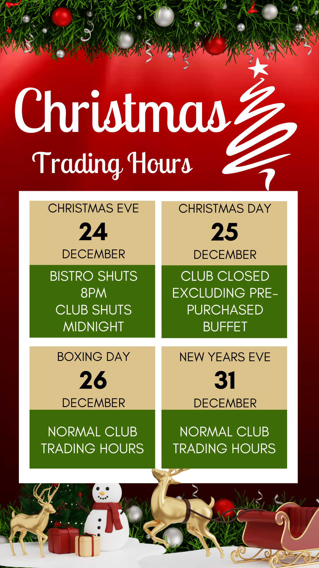 Ettalong Diggers Club Trading Hours